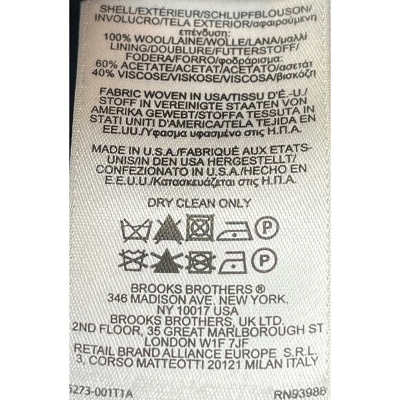 11-37 BROOKS BROTHERS Men's Trousers Fitzgerald Pin Stripe Black Size 42R/W36 - Picture 8 of 10